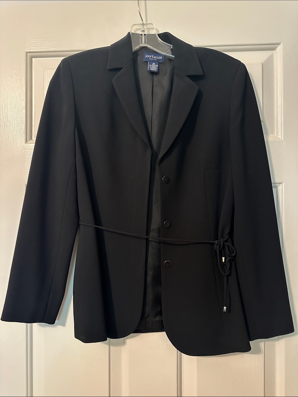 Ann Taylor Black Tie-Waist Blazer